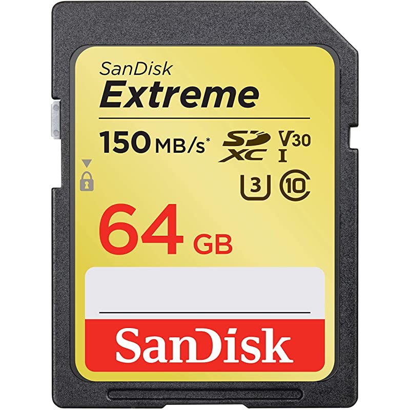 64GB Extreme SDXC UHSI Card C10 U3 V30 4K UHD SD Card SDSDXV6064GGNCIN