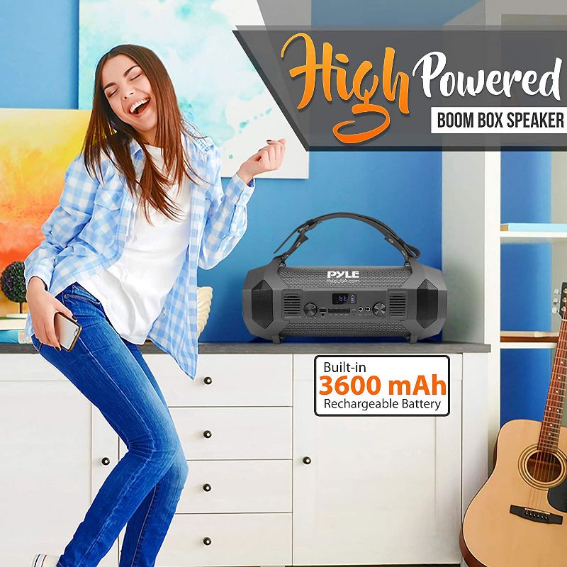 Pyle Portable 10 Inch 2 Way Full Range Bluetooth PA Loud Speaker High-Performance Versatile Karaoke Subwoofer Monitor Speaker System, Black (2 Pack)