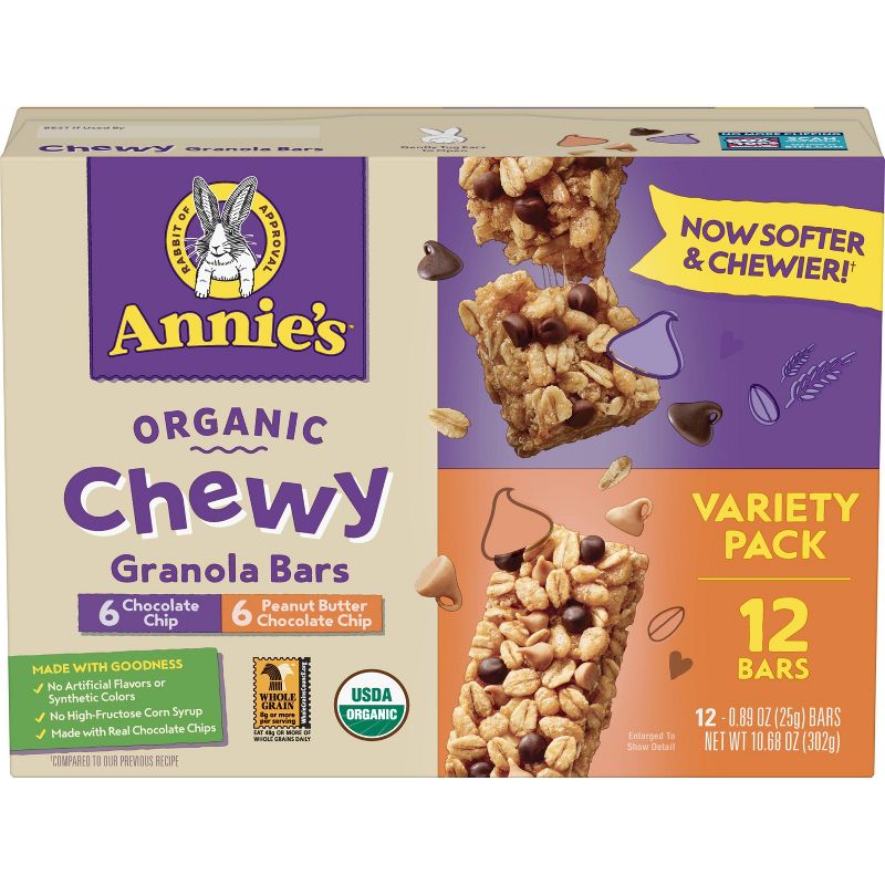 Annie's Chocolate Chip & Peanut Butter Value Pack Granola Bar - 10.68oz/12ct