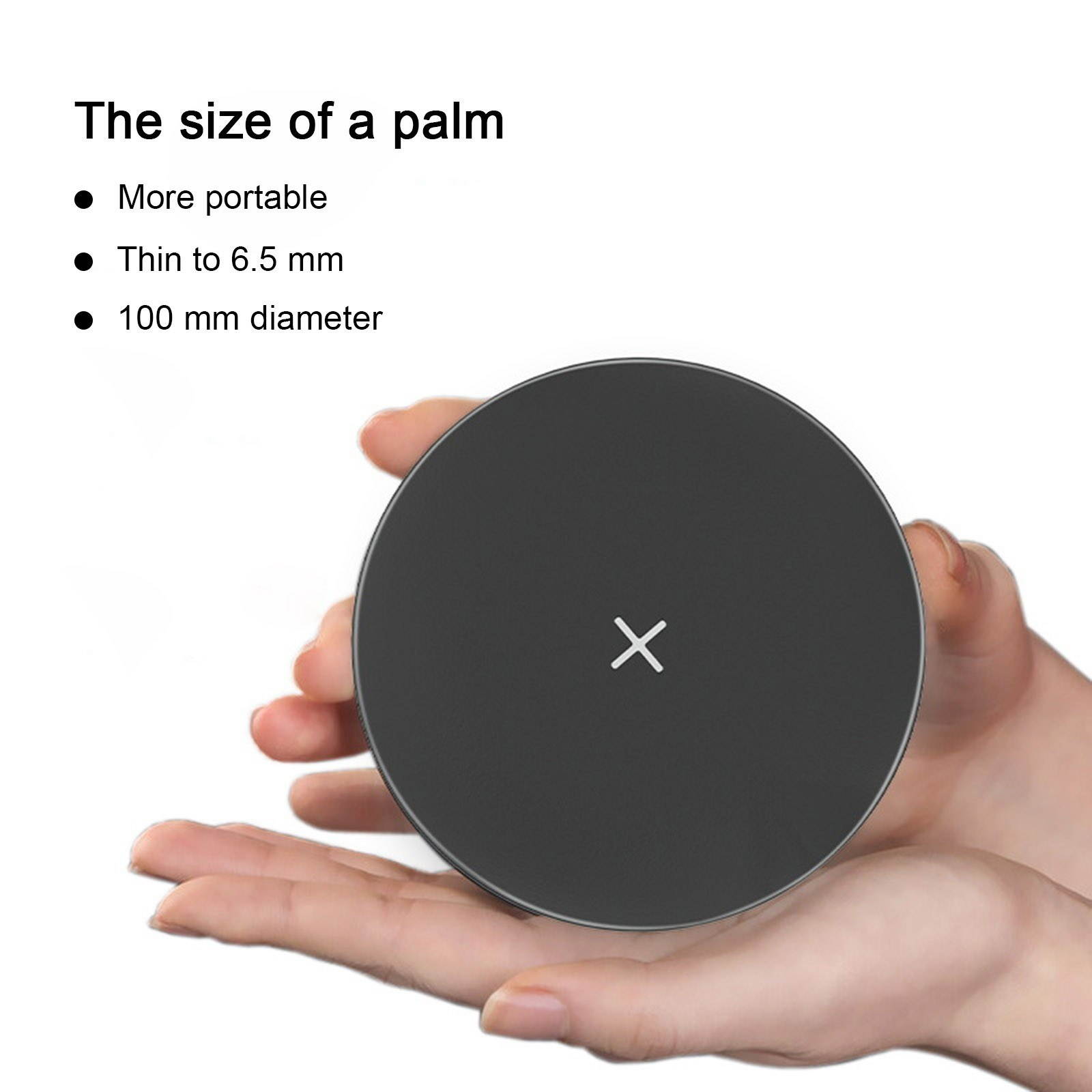Portable Aluminum Alloy Ultra-thin Round Shape Qi Standard Wireless Charger