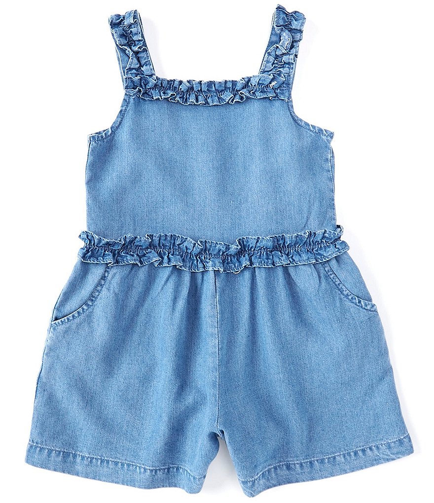 Habitual Little Girls 4-6X Pleated Romper