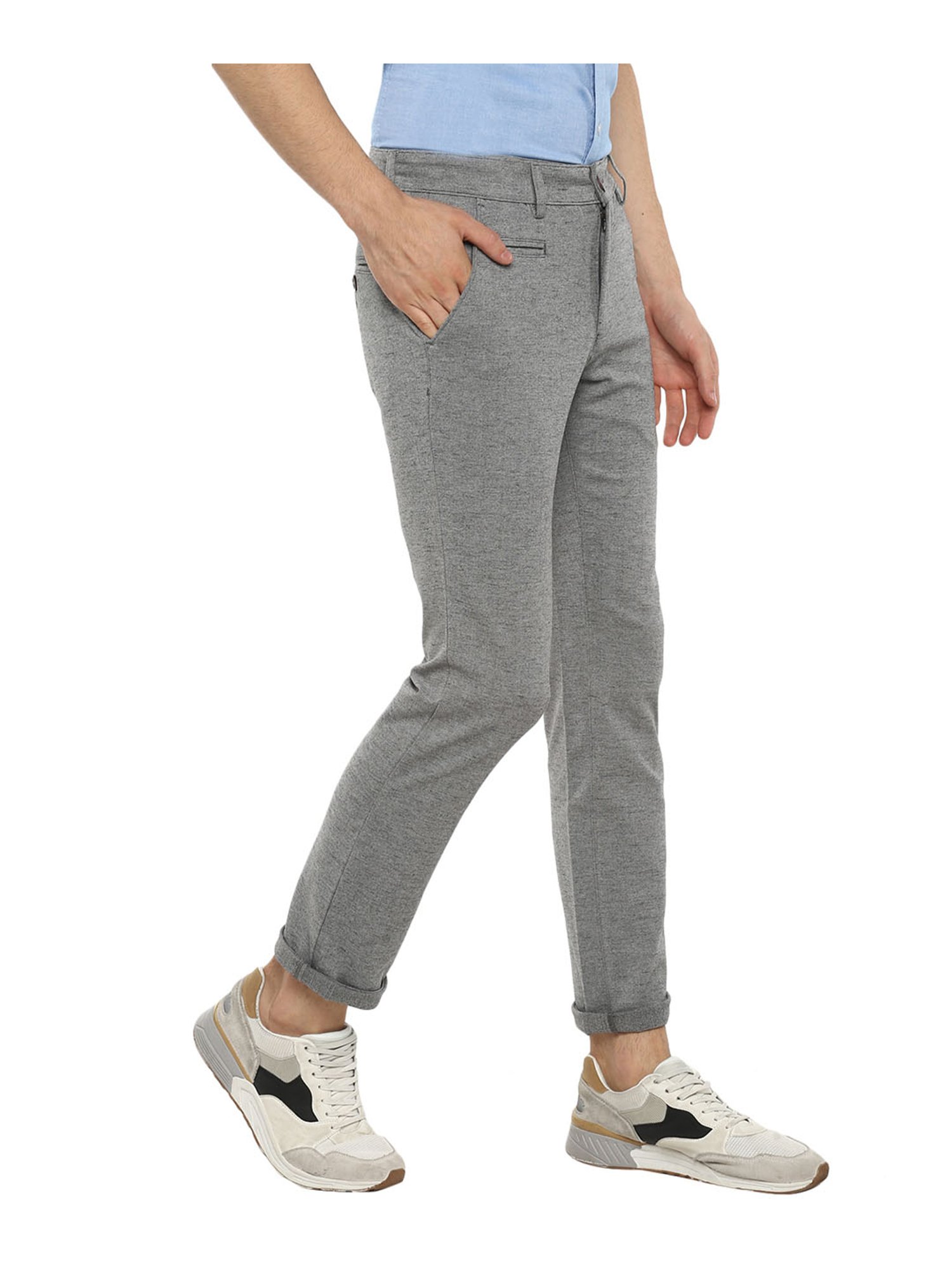 Red Chief Grey Regular Fit Trousers