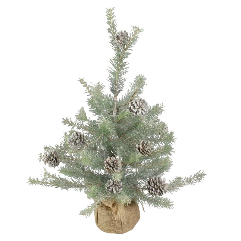 Napa Home & Garden 2' Unlit Artificial Christmas Tree Vintage Glitter Pine with Burlap Base