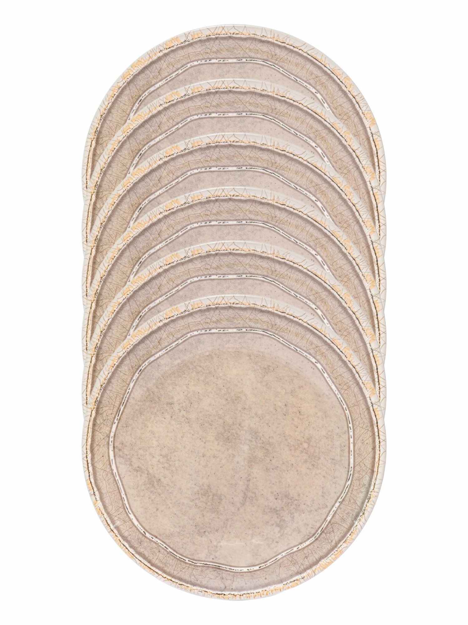 Servewell Beige Melamine Dinner Plate - Set of 6