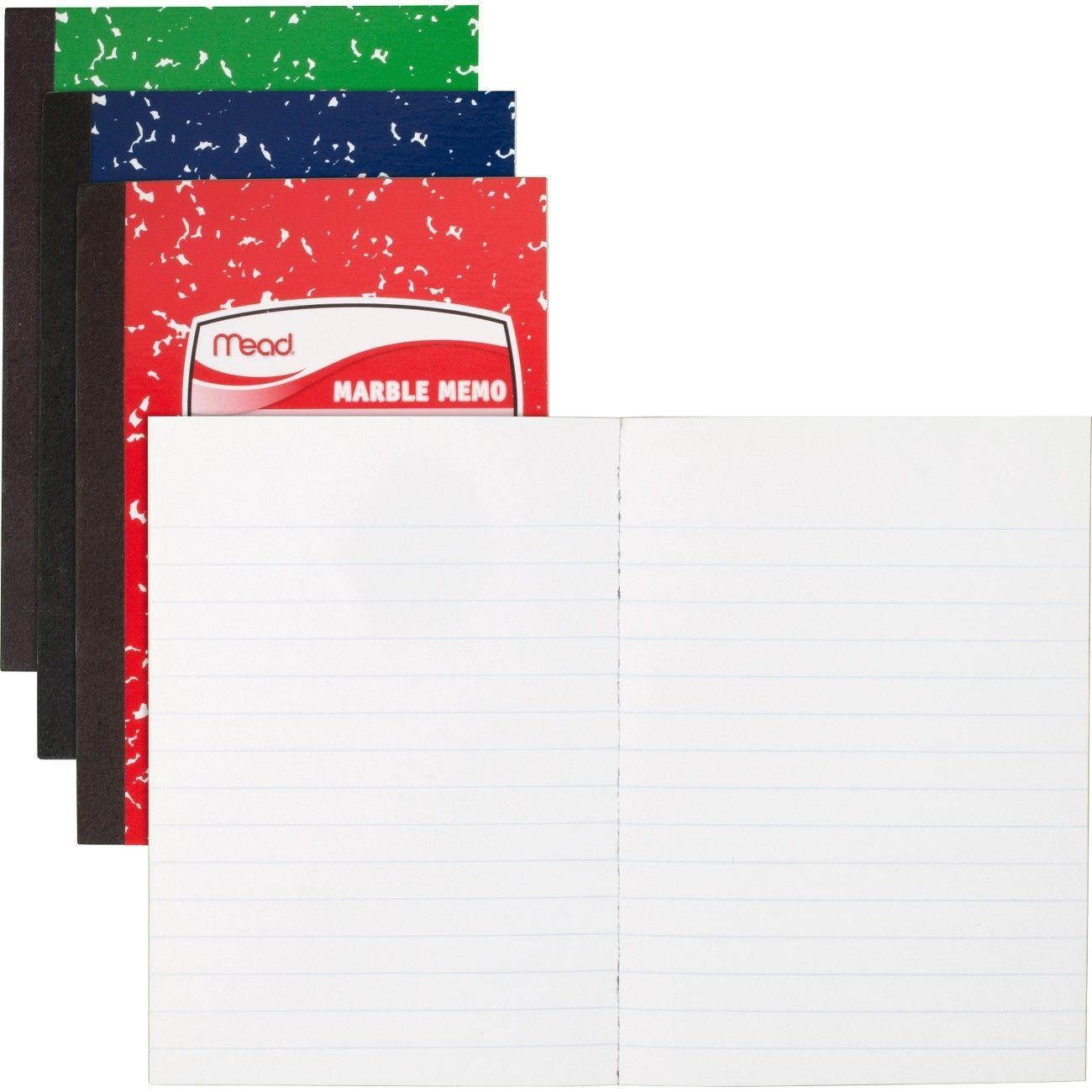 Mead Square Deal Colored Memo Book - 80 Sheet - Narrow Ruled - 3.50" X (45417)