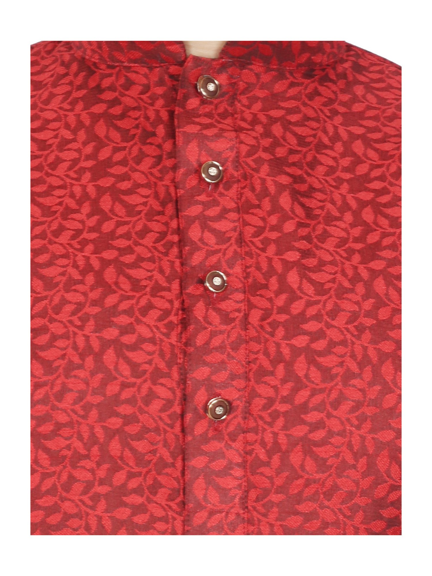 SG Yuvraj Kids Maroon & White Embroidered Full Sleeves Kurta with Pyjamas