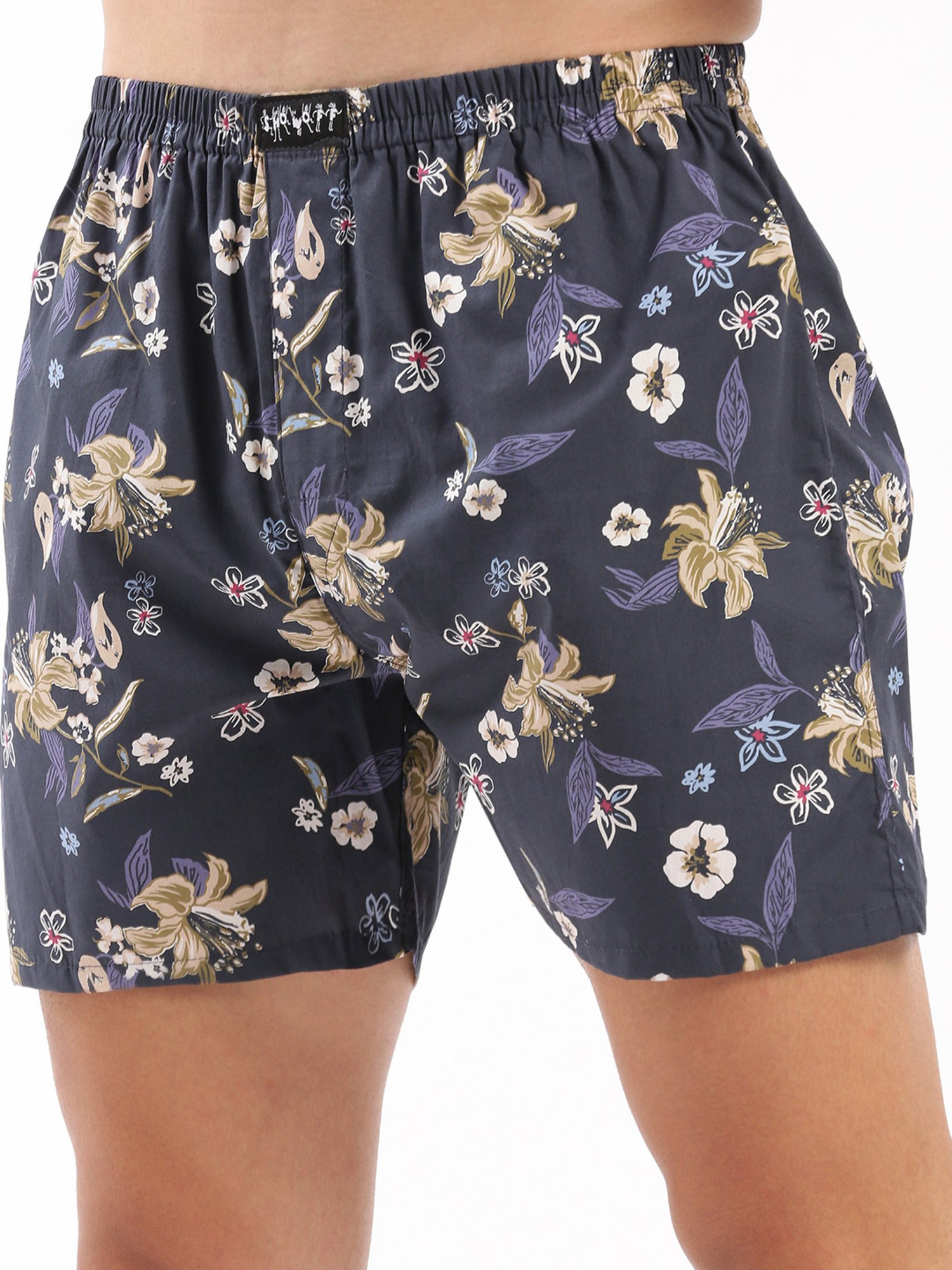 SHOWOFF Navy Slim Fit Printed Cotton Boxers