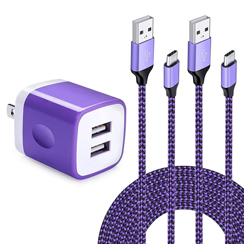 Wall ChargerPhone Charging Block Brick Plug with 2Pack 6FT to C Charger Cable Type C Cord Replacement for Google Pixel 44XL 3 3a3a XL Samsung Galaxy S10LG G8 G7 V40 V50Moto Z Z4 G7