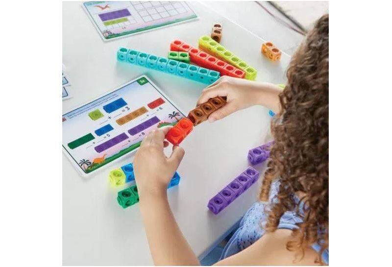 MathLink Cubes Kindergarten Math Activity Set Dino Time - Learning Resources