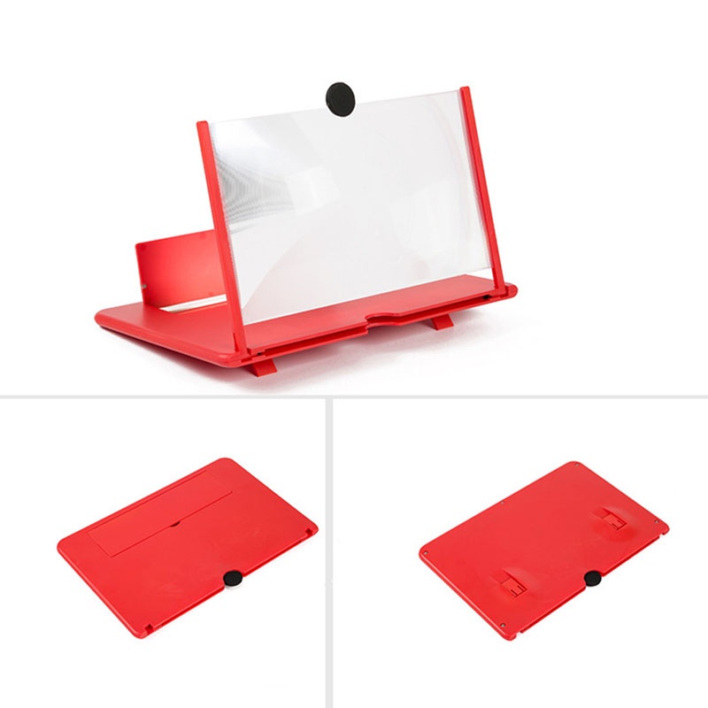 12 inch HD 3D Creative Foldable Phone Screen Magnifier Enlarge 3-4 Times Movie Video Screen Amplifier Lazy Desktop Mounts for all Cell Phone white
