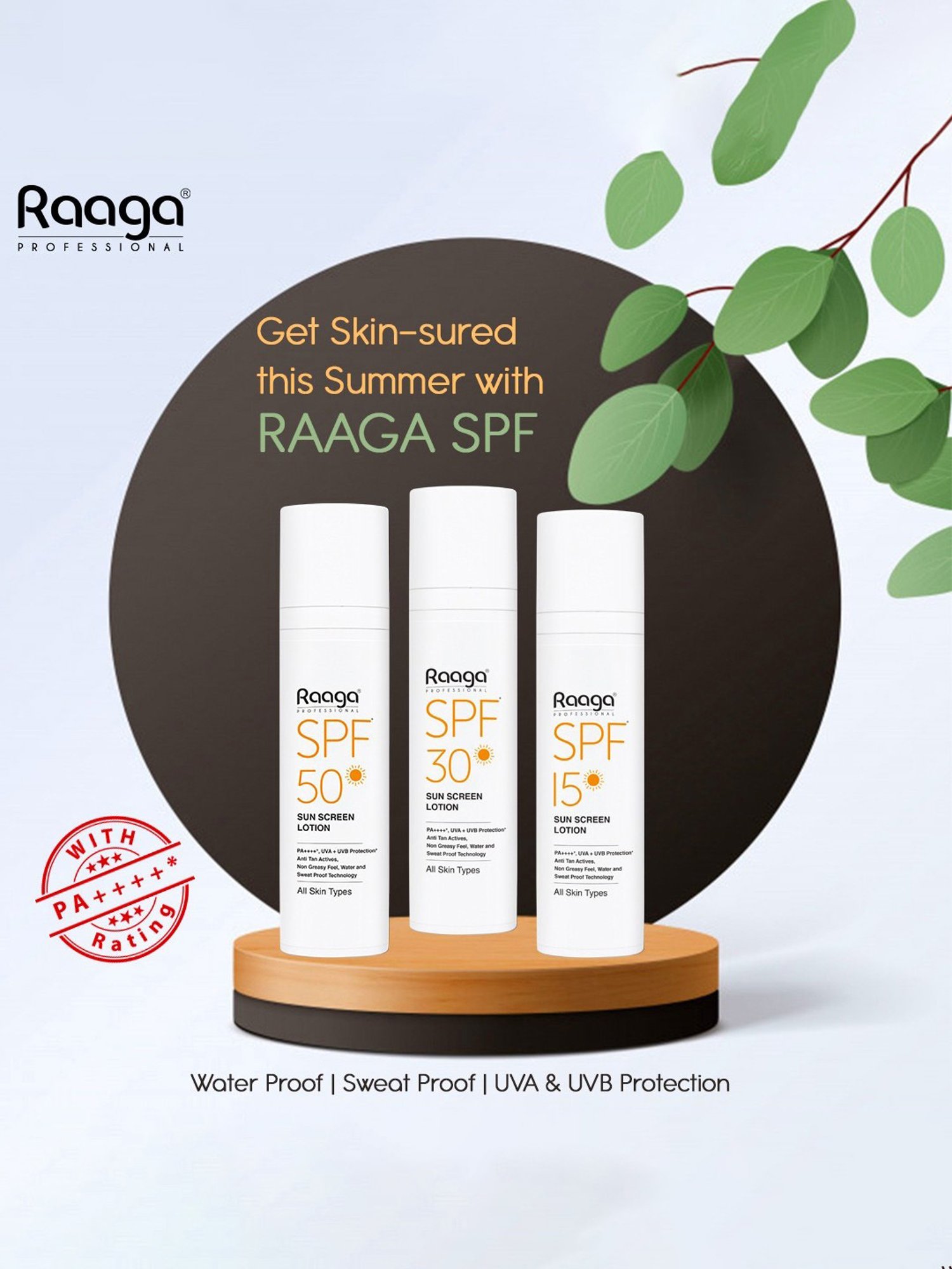 Raaga Professional Sun Screen Lotion SPF 50 PA++++ - 55 ml