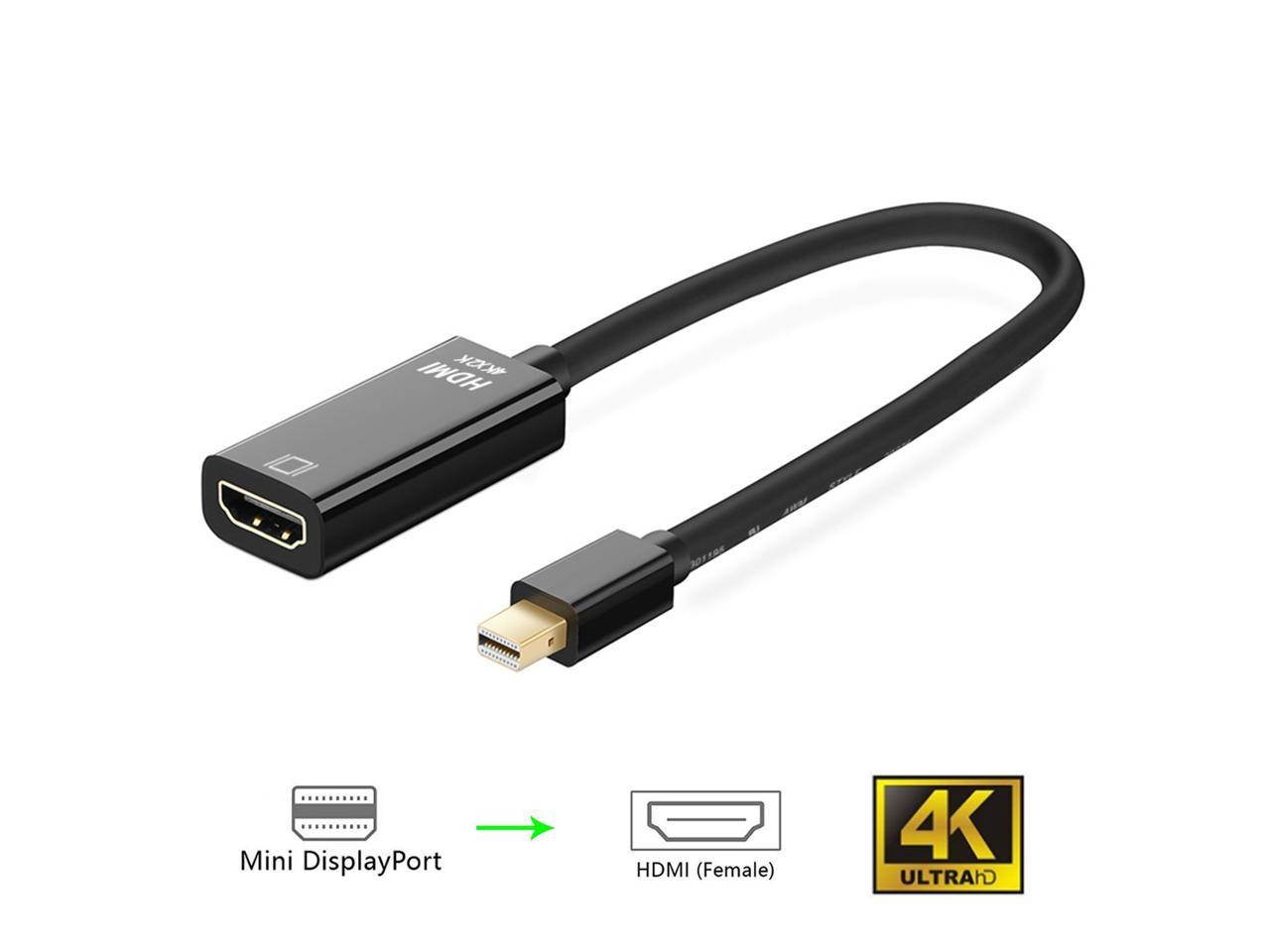 Mini DP Display-Port to HDMI female Adapter Active Converter Adapter, Black, Gold Plated, 4K x 2K 1080P 720