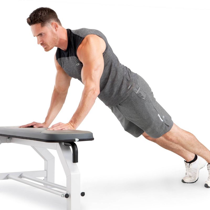 Marcy Pro Steel Utility Flat Weight Bench for Home and Gyms with Dumbbell Racks