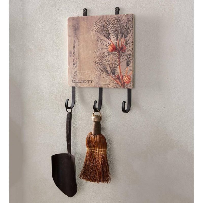 Plow & Hearth - Marble Wall-Mount Plaque with Hanging Hooks