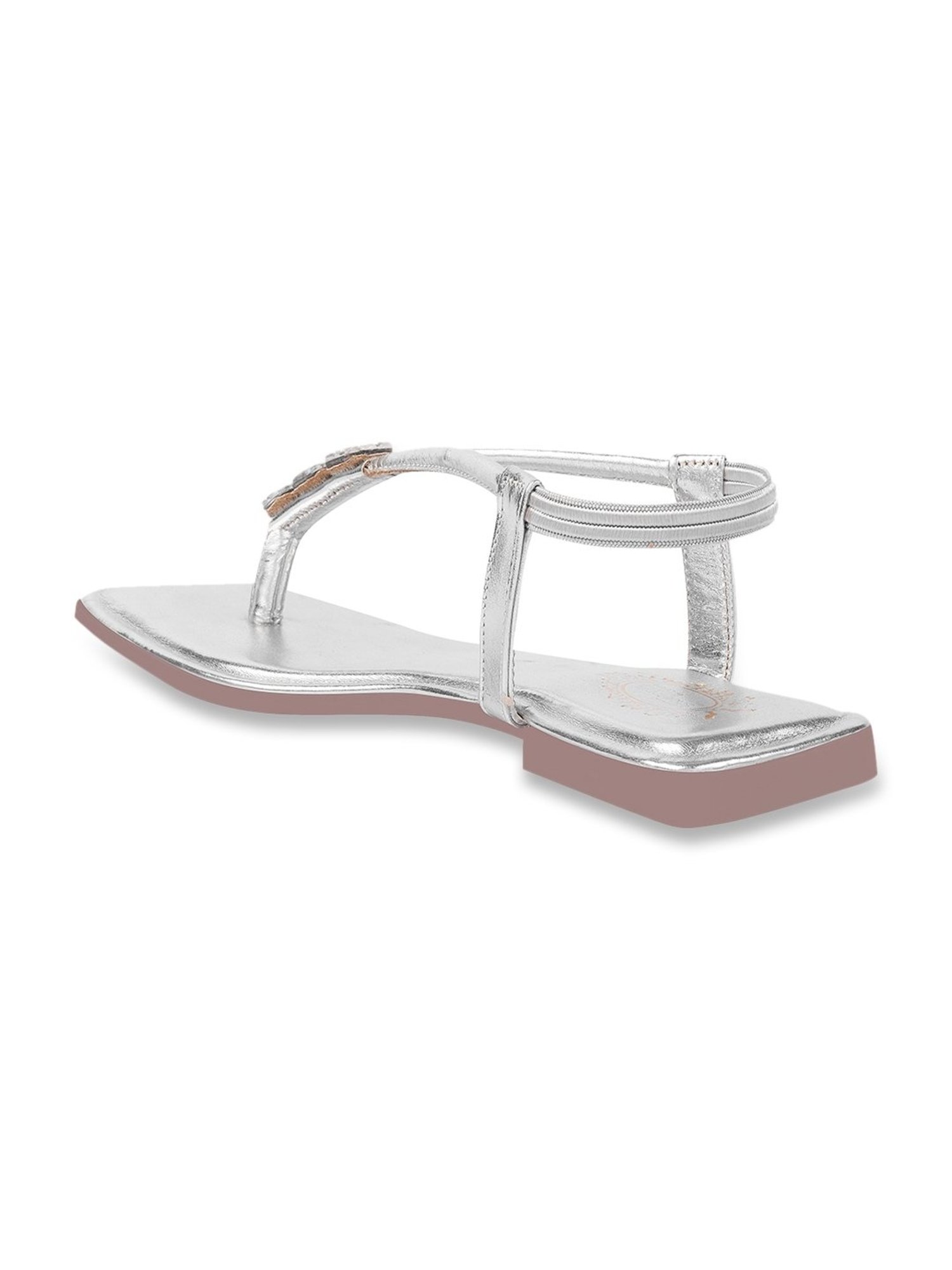 Shoetopia Women's Silver Sling Back Sandals