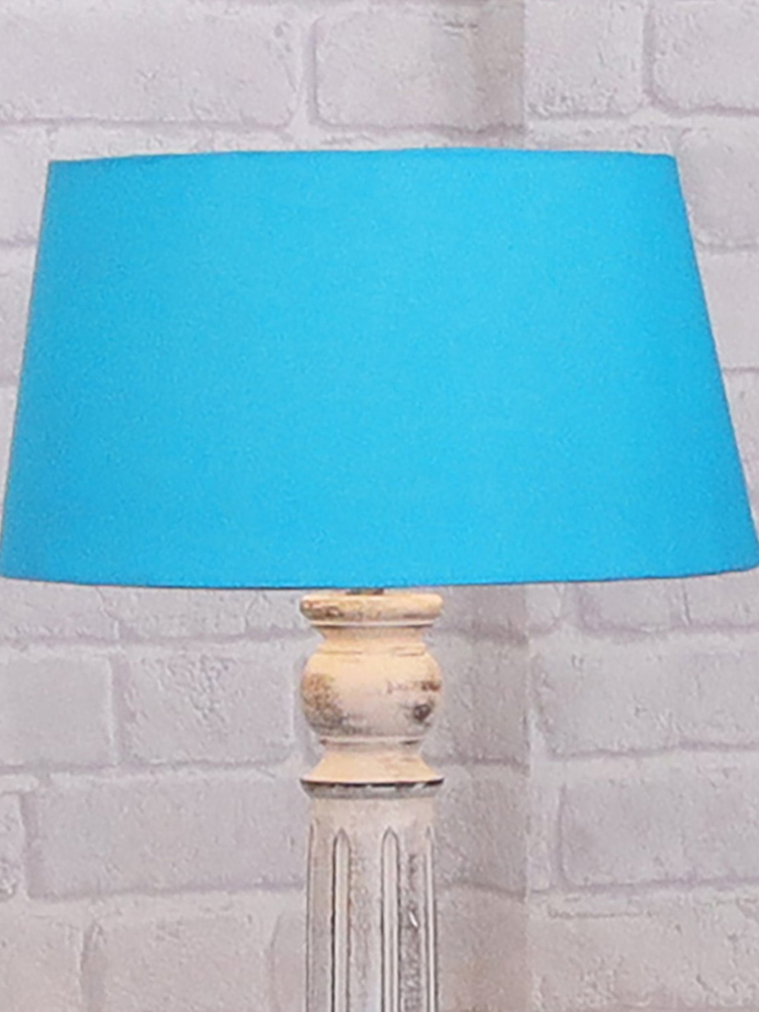 Homesake 'Antique' Turquoise & Brown Wood Tall Floor Lamp With Shade & Bulb - Set of 1