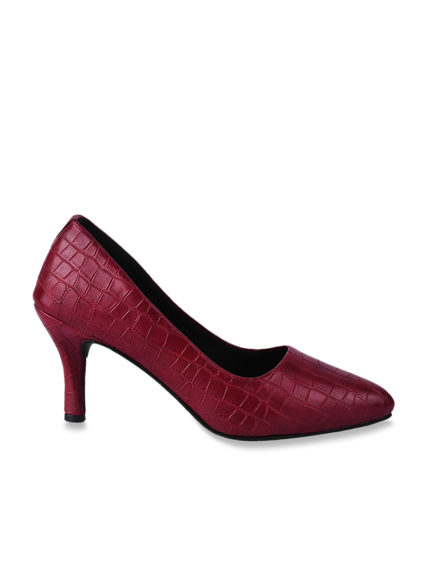 The White Pole Women's Maroon Stiletto Pumps