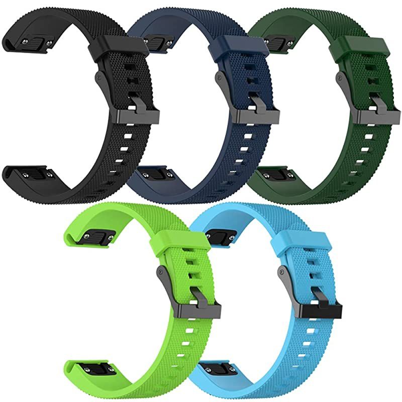 Band for Garmin Fenix 5S / Fenix 6S, Soft Silicone Replacement Watch Band Strap for Garmin Fenix 5S/Fenix 5S Plus/Fenix 6S/Fenix 6S Pro Smart Watch, Fit 5.31 inches-8.46 inches