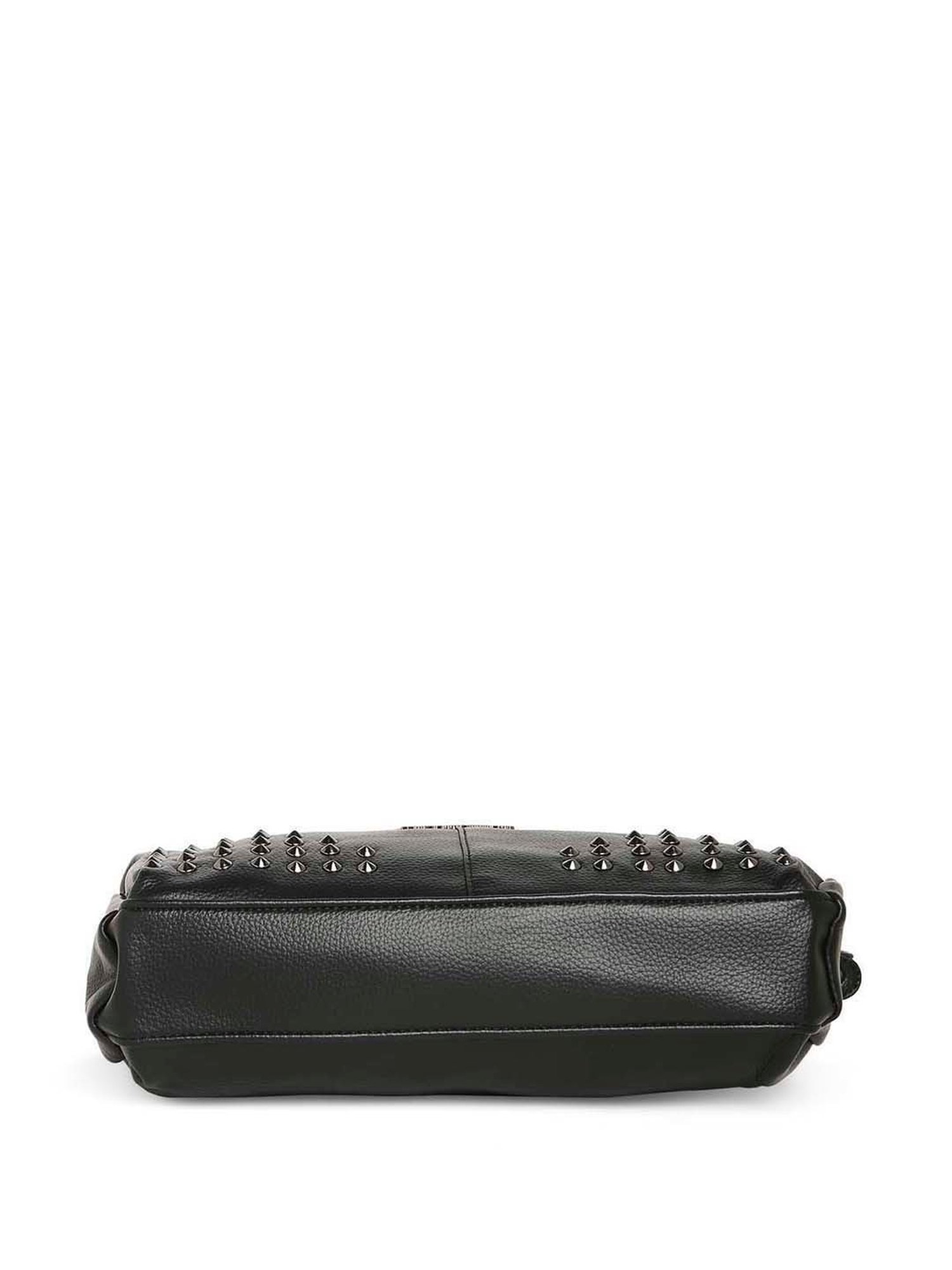Marina Galanti Black Rivets Medium Baguette Bag