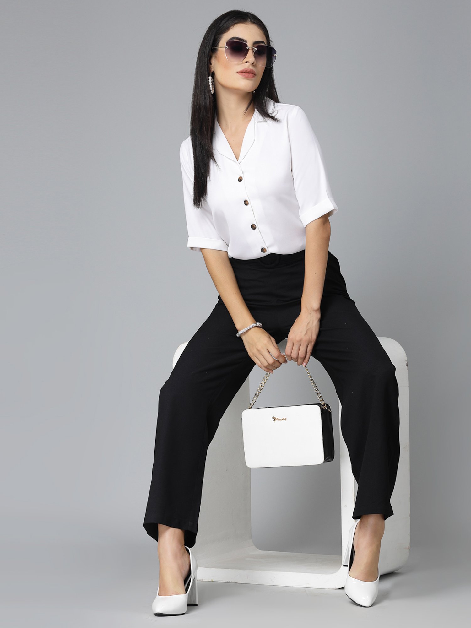 Style Quotient White Regular Fit Shirt