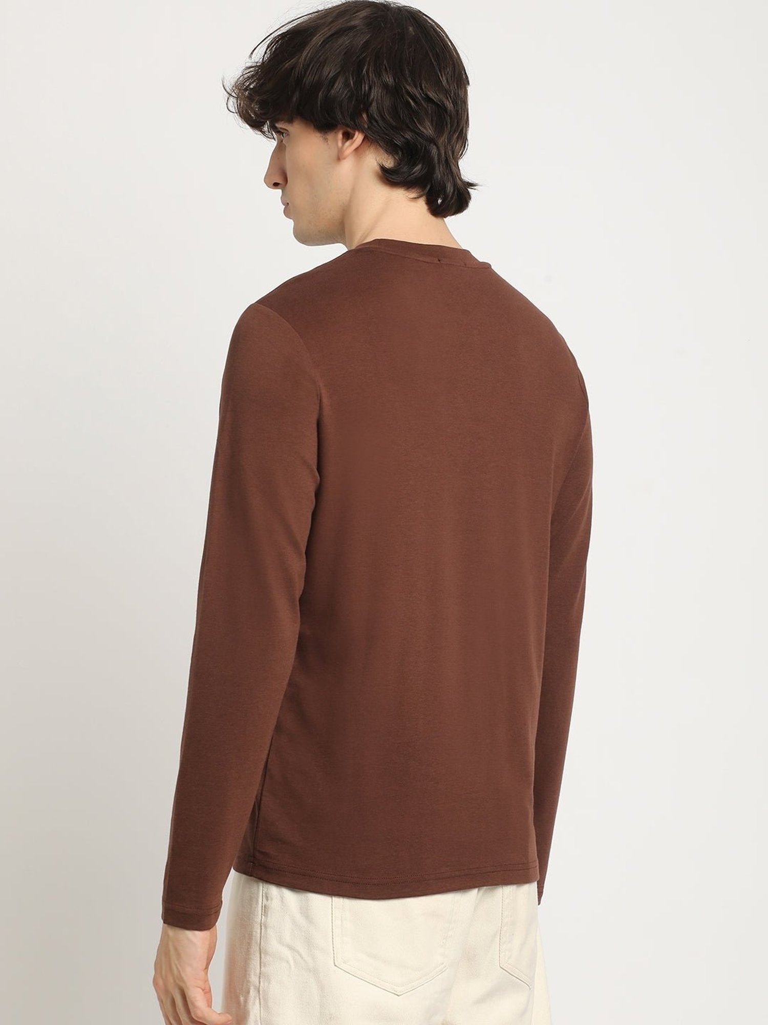 The Bear House Brown Regular Fit Logo Printed T-Shirt