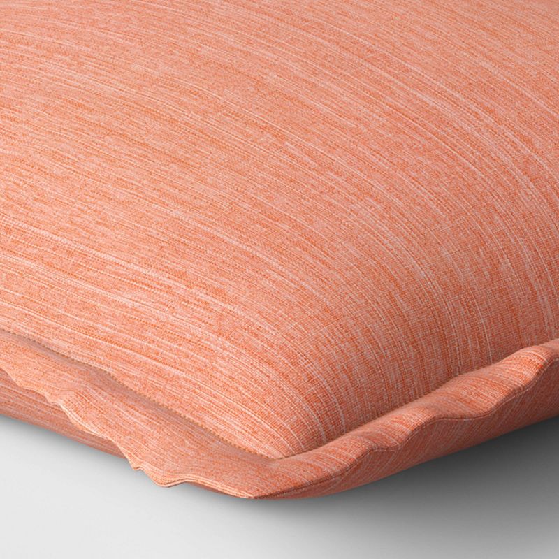 24" Decorative Throw Pillow DuraSeason Fabric™ Flanged Melon - Threshold™