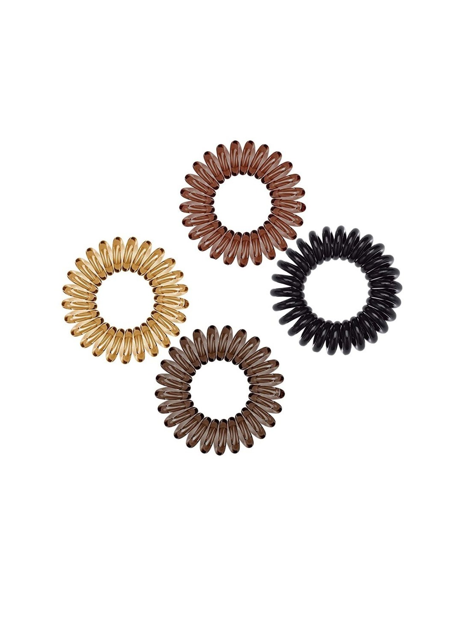 OOMPH Combo of 4 Invisible Elastic Rubber Band Ponytail Holder Stylish Latest