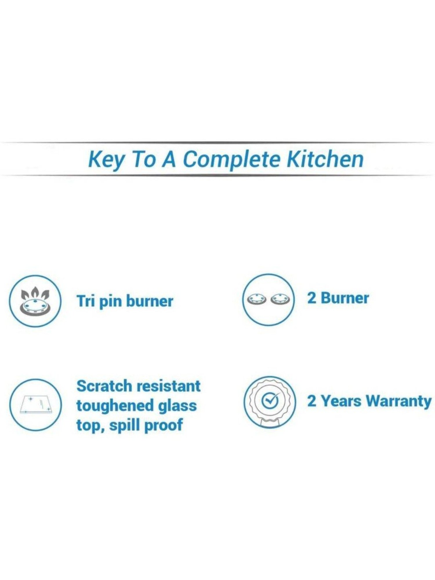 Pigeon Blackline Smart Black Glass Manual Gas Stove (2 Burners)