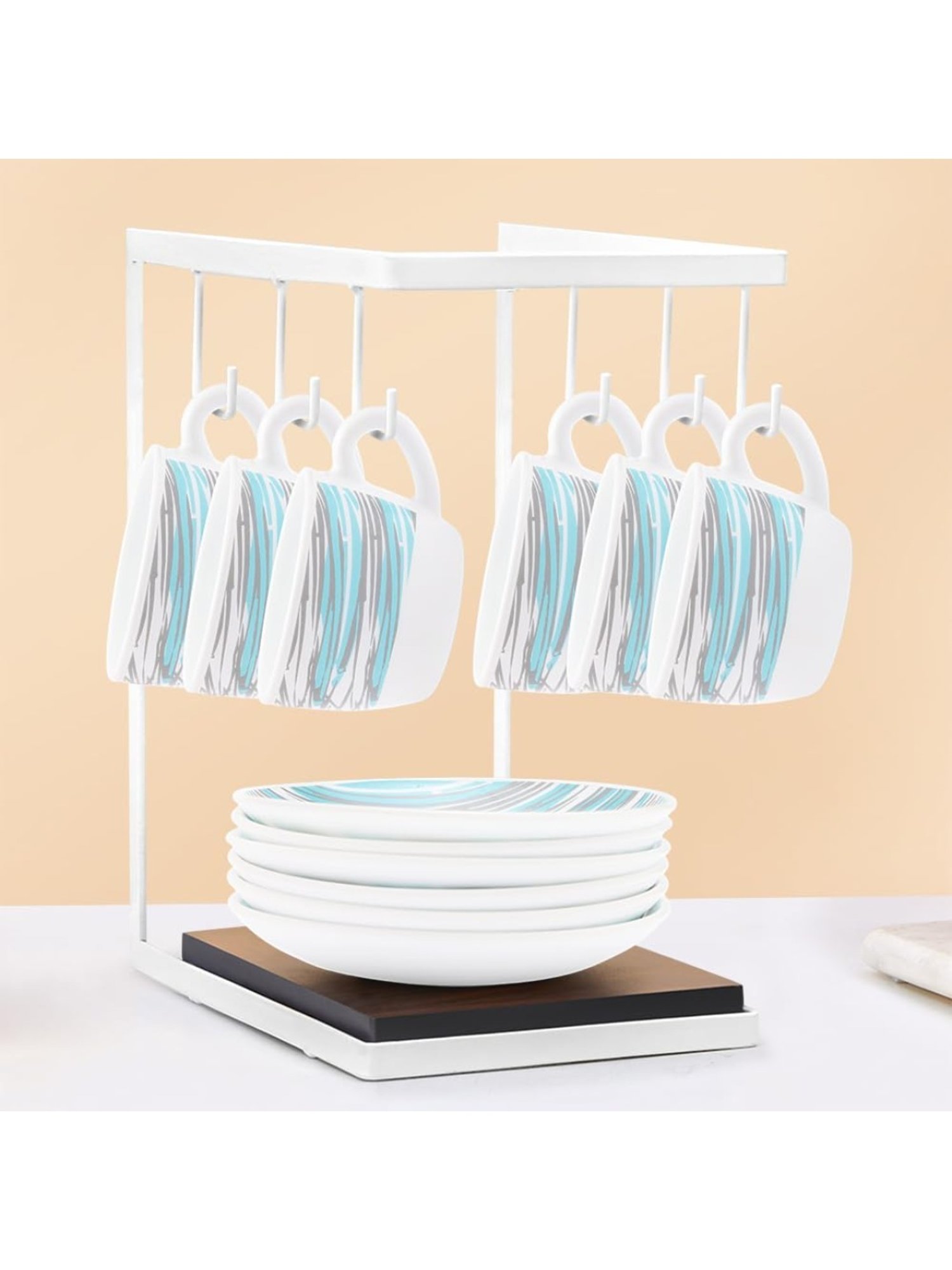 Larah by Borosil White Ceramic Opalware Cup and Saucer Set of 12 140ml