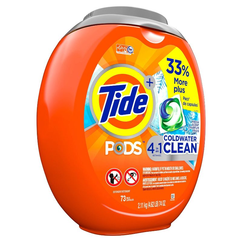 Tide Pods Laundry Detergent Pacs Coldwater Clean - 73ct