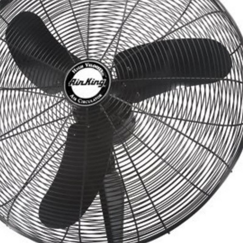 Air King 30 Inch 1/4 Horsepower 3-Speed Indoor Industrial 90-degree Oscillating Steel Wall Mount Fan for Schools, Gyms, Warehouses, and Plants, Black