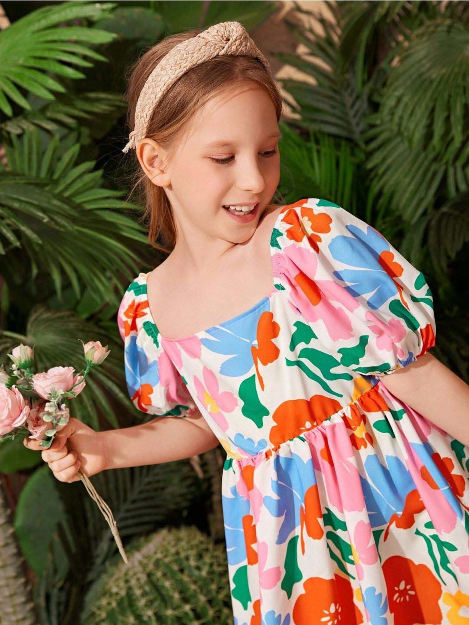 Bolly Lounge Girls Multicolor Floral Dress