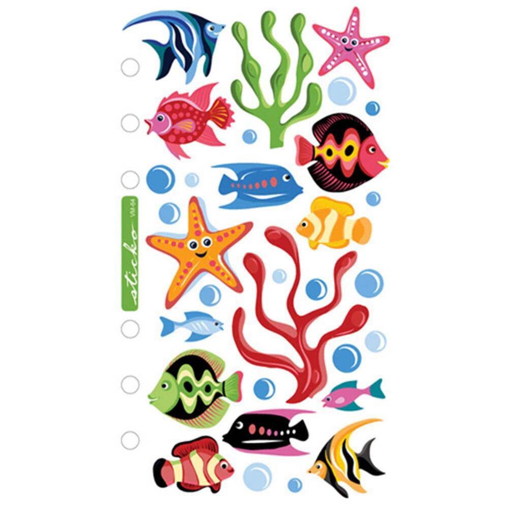 Sticko SPVM-64 Sticko Vellum Stickers-Tropical Fish