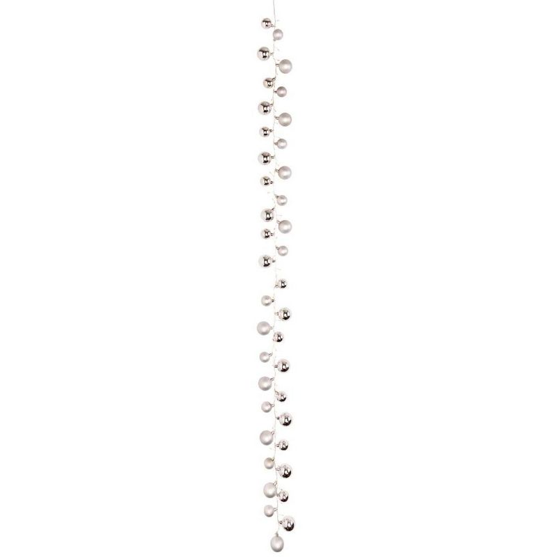 Plow & Hearth - Lighted Single-Strand Shatterproof Garland with LEDs and Ornaments - Silver