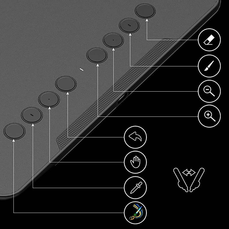 Graphics Tablet Deco 01 V2 with 8 Shortcut Keys BatteryFree Passive Stylus of 8192 Levels Pressure 10x625 Inch Graphic Tablet for Digital Art Design