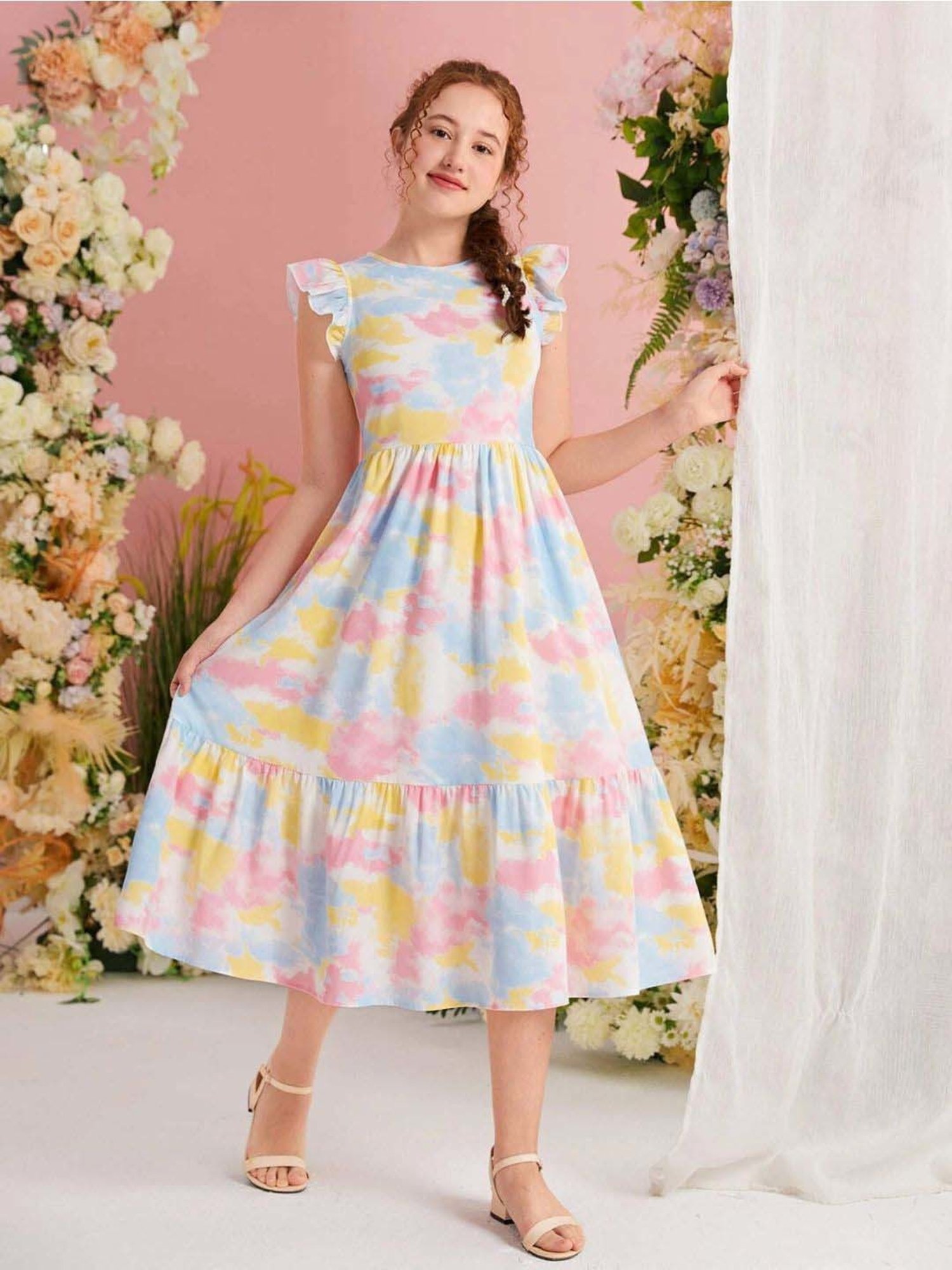 Bolly Lounge Girls Multicolor Floral Dress