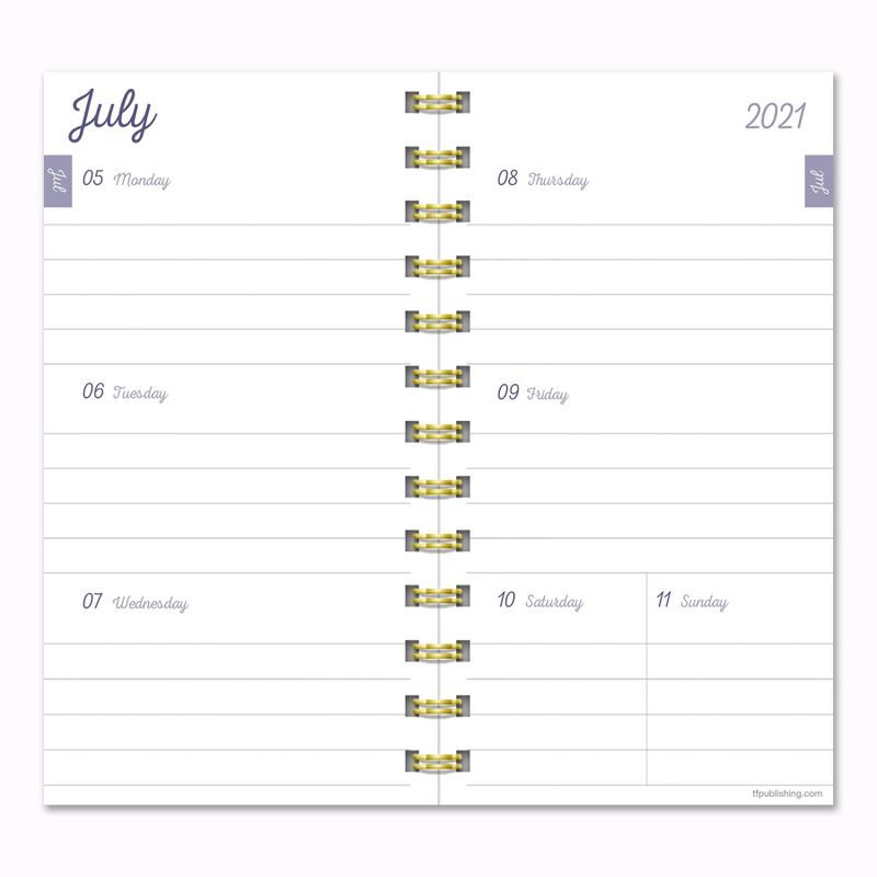 2021-22 Academic Planner 3.5" x 6" Falling Florals Small Daily/Weekly/Monthly - The Time Factory