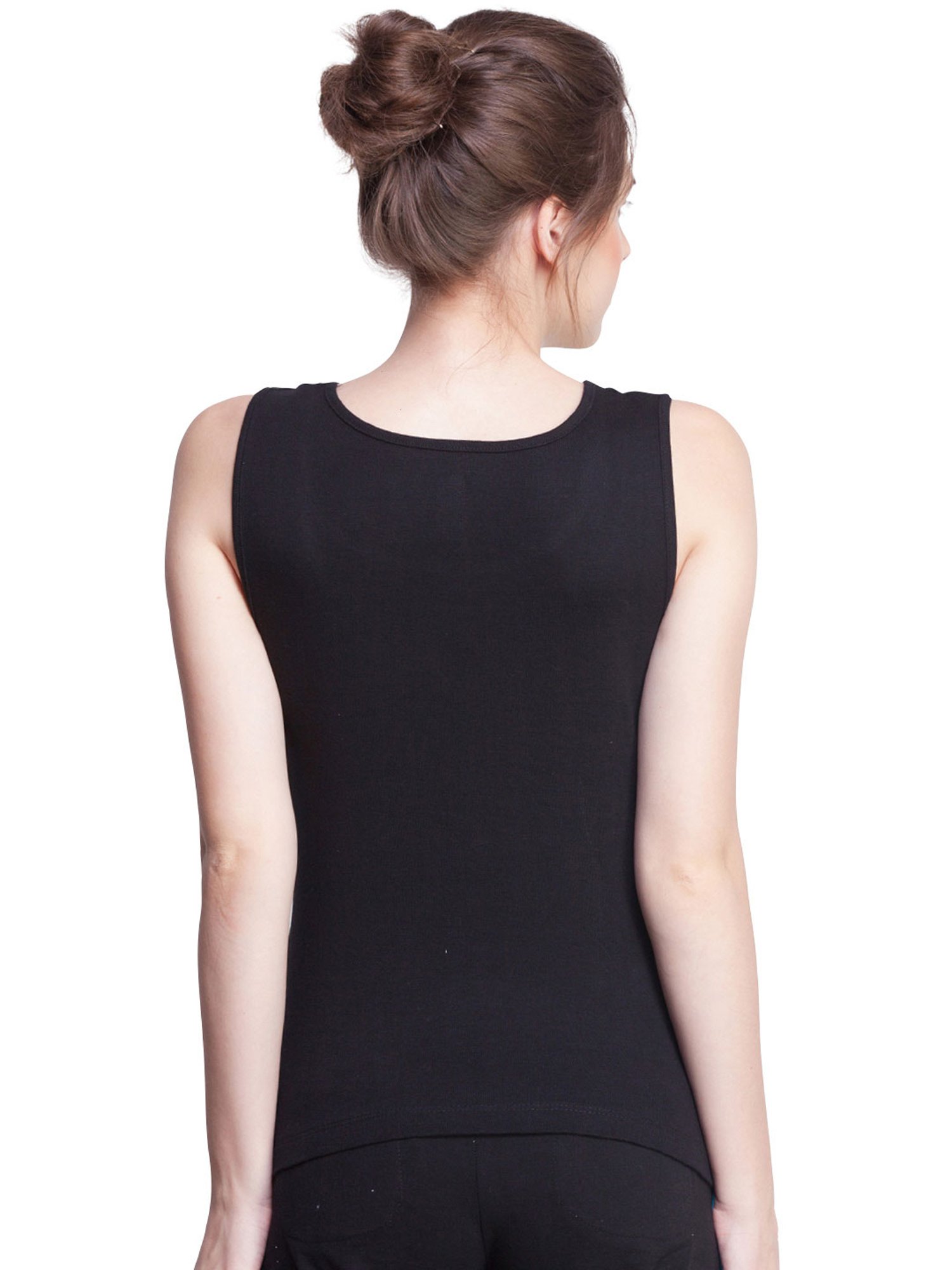 Dollar Missy Black Cotton Camisole (Pack of 5)