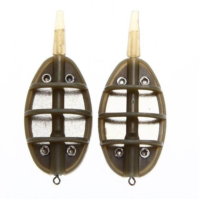 4Pcs/Set Method Feeder Carp Fishing Feeder For Fishing Combo Inline with Mould Carp Lead Sinker Free Lead Feeding Troughs Pesc
