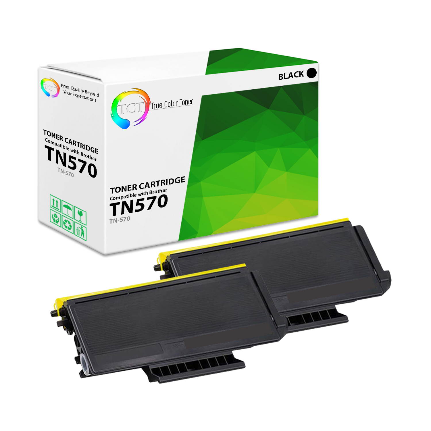 TCT Premium Compatible Toner Cartridge Replacement for Brother TN-570 TN570 Black High Yield works with Brother DCP-8040 8045 HL-5140 5150 5170 MFC-8120 8220 8440 8640 Printers (7,000 Pages) - 4 Pack