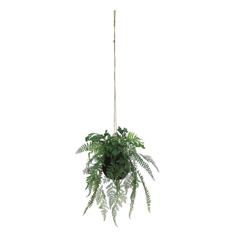 8.5" x 13" Artificial Faux Hanging Fern Plant - 3R Studios
