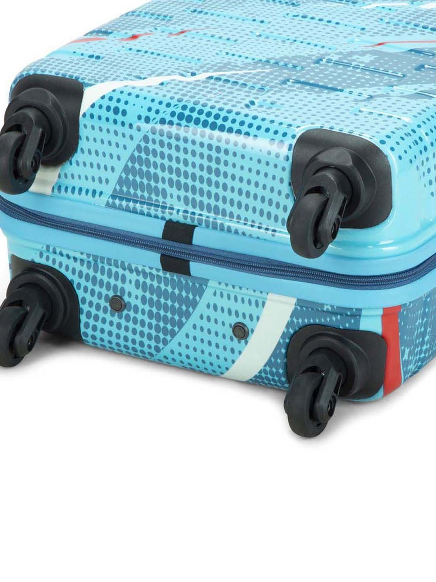 Aristocrat Radiance Blue Printed Hard Cabin Trolley Bag - 38 cm