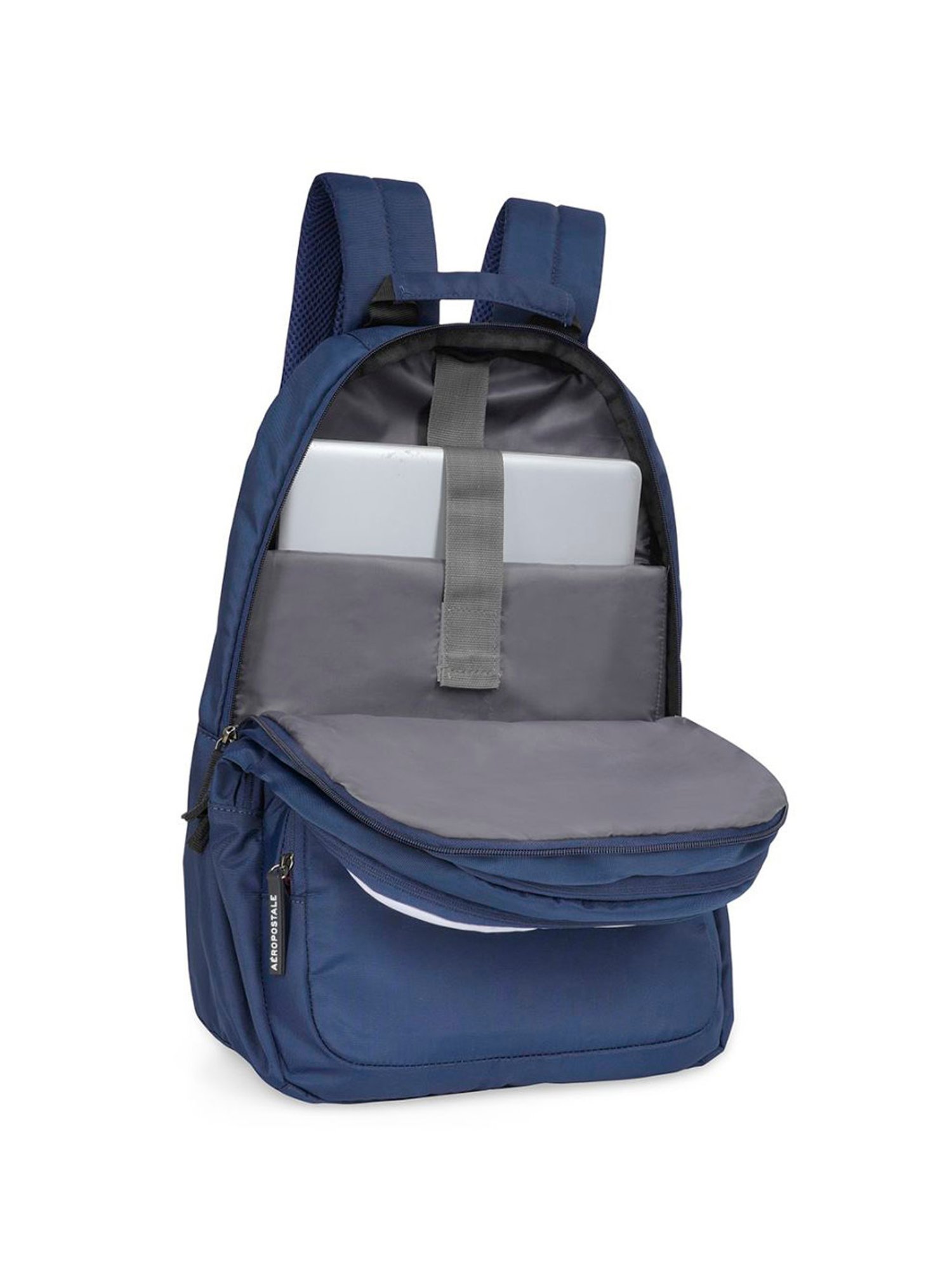 Aeropostale Wilton Navy & Off White Polyester Color Block Laptop Backpack - 24 Ltrs