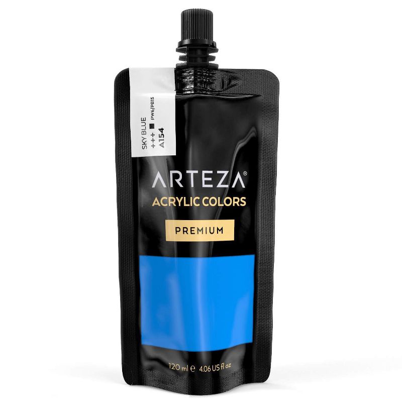 Arteza Acrylic Professional Artist Paint, Sky Blue Color, 120ml  - Single Color (ARTZ-8620)