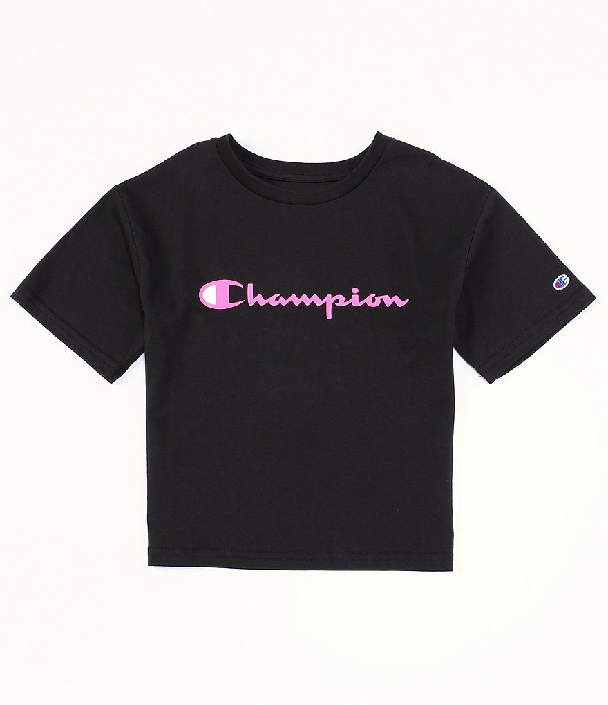 Champion Big Girls 7-16 Short-Sleeve Script Boxy Tee