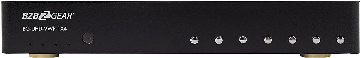 BZBGEAR 4-Port 4K 60Hz Video Wall Processor with Scaler Audio and 1x3/1x4/2x2/4x1 Layout