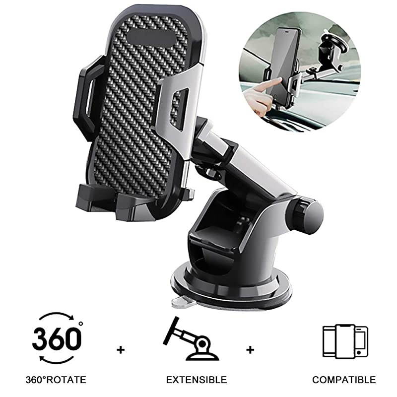 Mount Dash Windshield Phone Holder Universal Smartphone Stand for Phone Grip with iPhone 11 Pro XS Max X XR 8 Plus Samsung Galaxy S20 S10 S9 S8 Note 10 and More