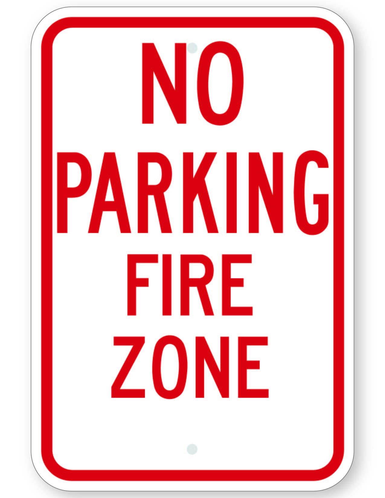 No Parking Fire Zone Sign
