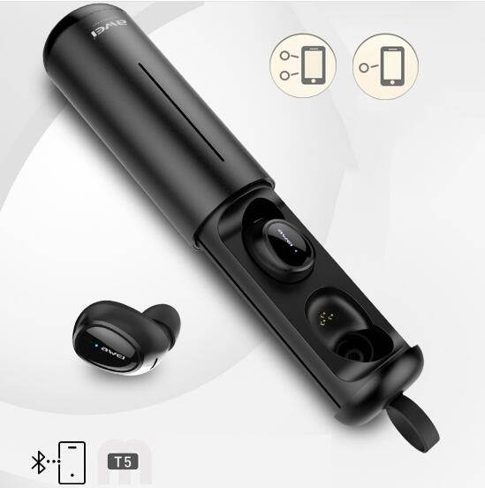 AWEI TWS Bluetooth Earphone Headphone With Mic True Wireless Earbuds Bluetooth 5.0 Headset With Charge Case For iPhone Xiaomi
