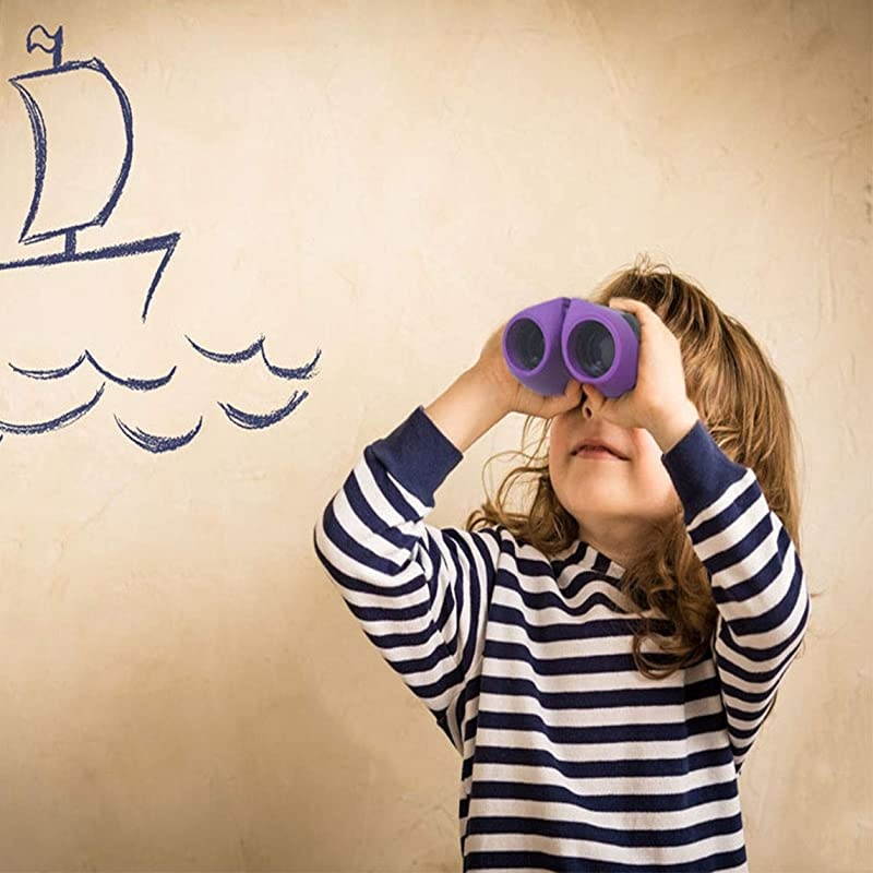Shock Proof 8x21 Kids Binoculars Set with High Resolution Real Optics - Bird Watching - Birthday Presents - Gifts for Children - Outdoor Play - Toys for Boys and Girls